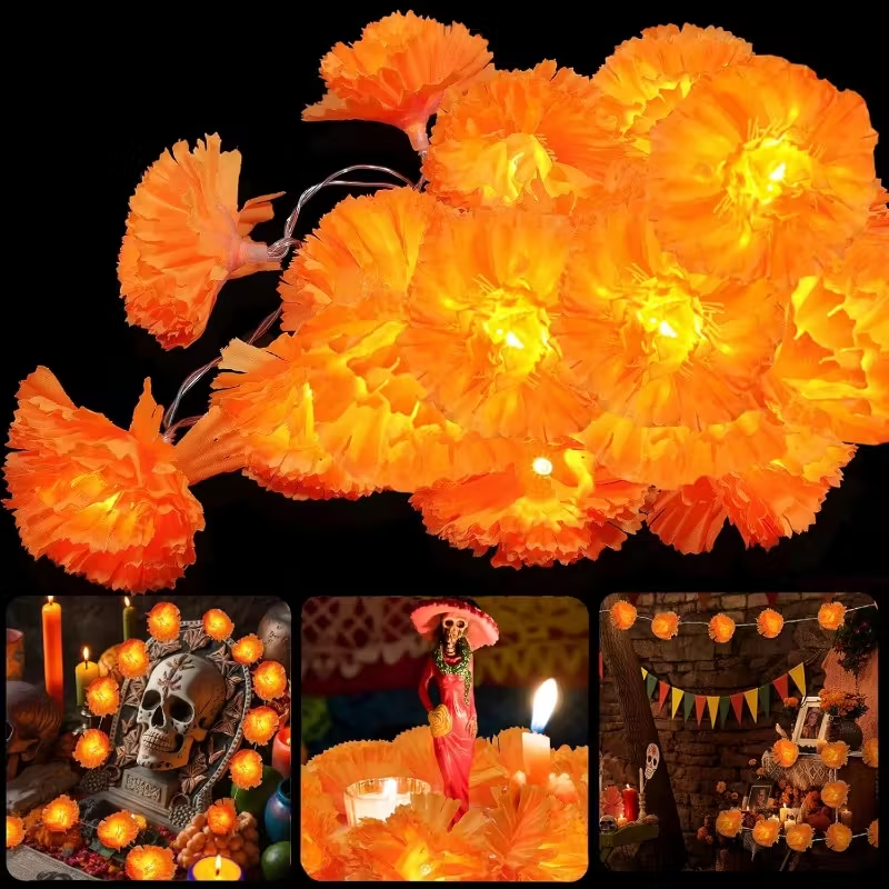5 Ft LED Orange Marigold Garla – обзор и цена Lighting Decoration For Diwali