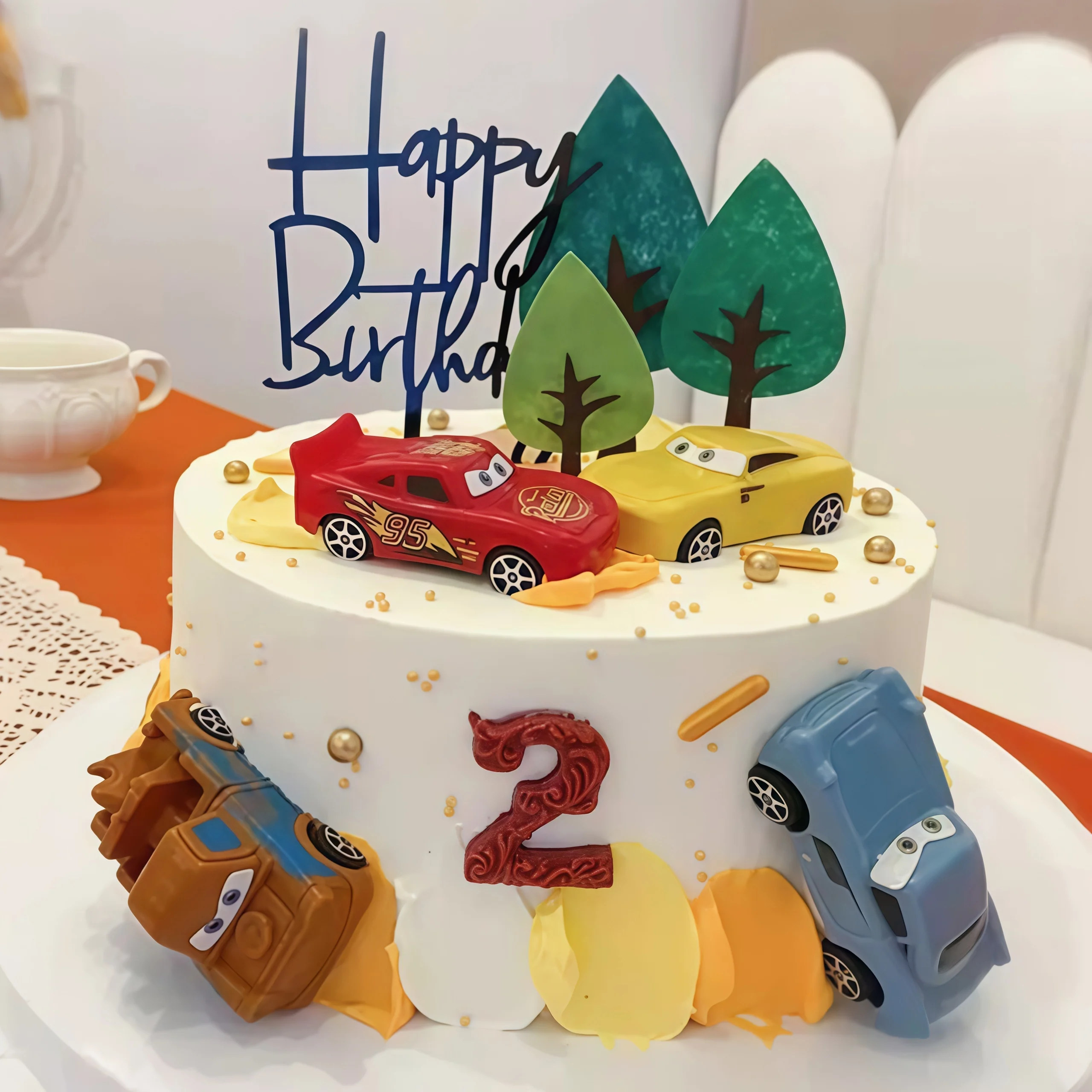4pcs Lightning Cars Happy Birt – обзор и цена Lighting Mcqueen Birthday Decor