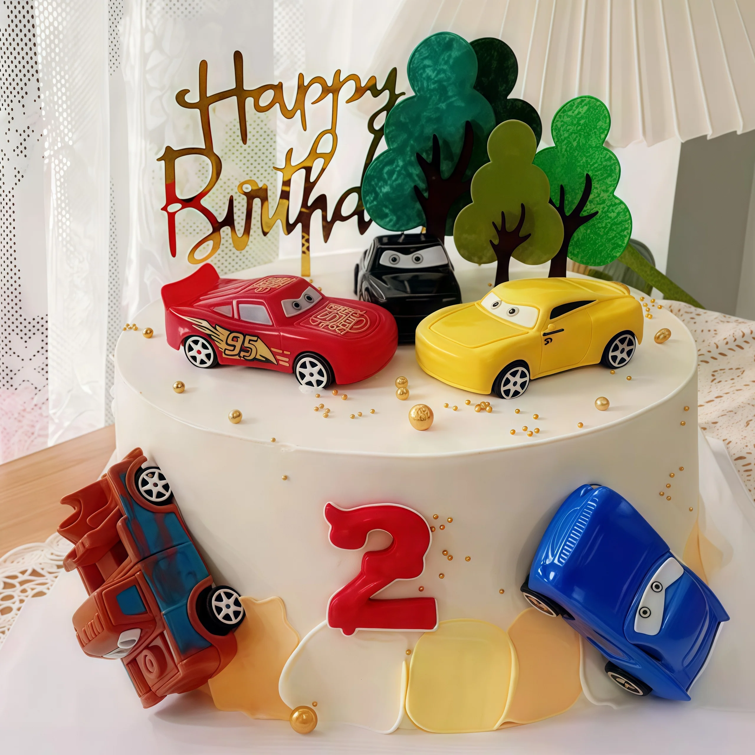 4pcs Lightning Cars Happy Birt – обзор и цена Lighting Mcqueen Birthday Decor
