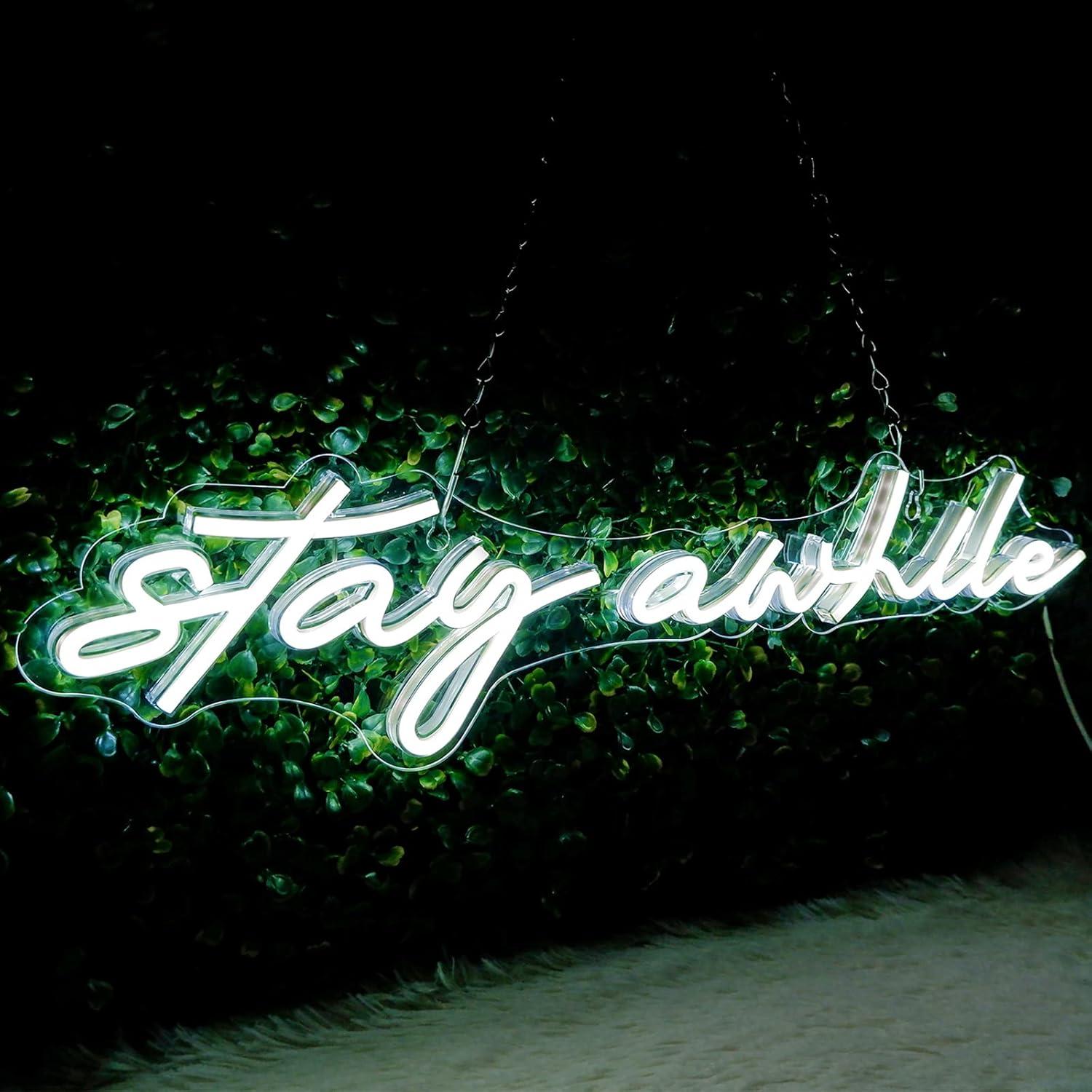 Stay Awhile Neon Signs USB Dim – обзор и цена Home Lighting And Decor