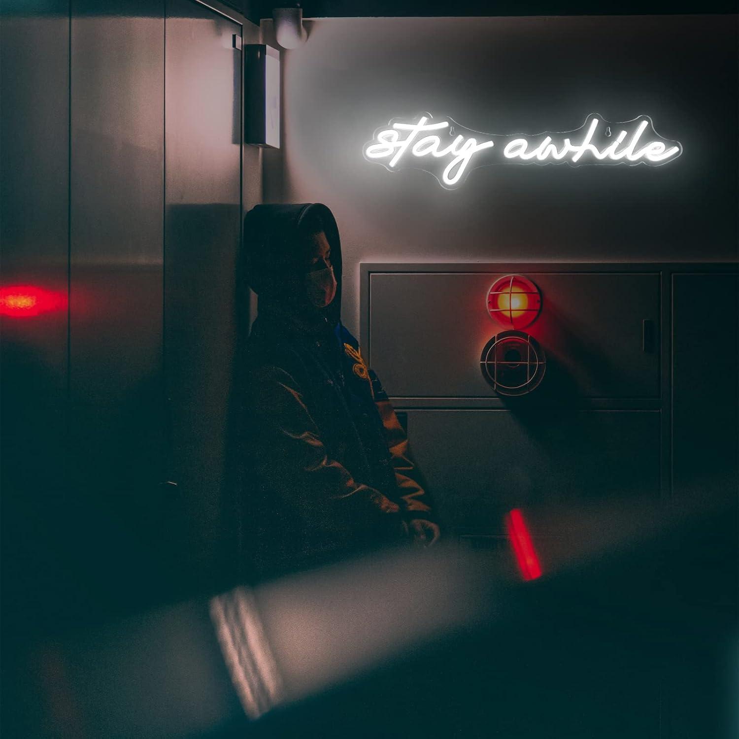 Stay Awhile Neon Signs USB Dim – обзор и цена Home Lighting And Decor