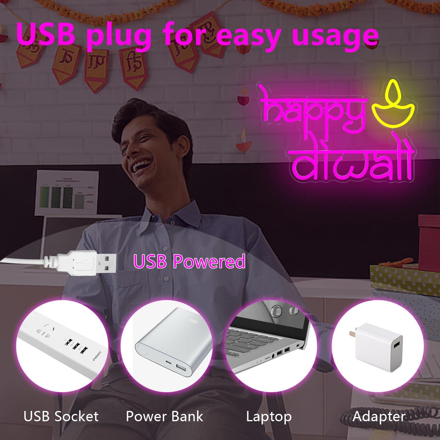 Happy Diwali Neon Sign USB Pow – обзор и цена Home Lighting And Decor