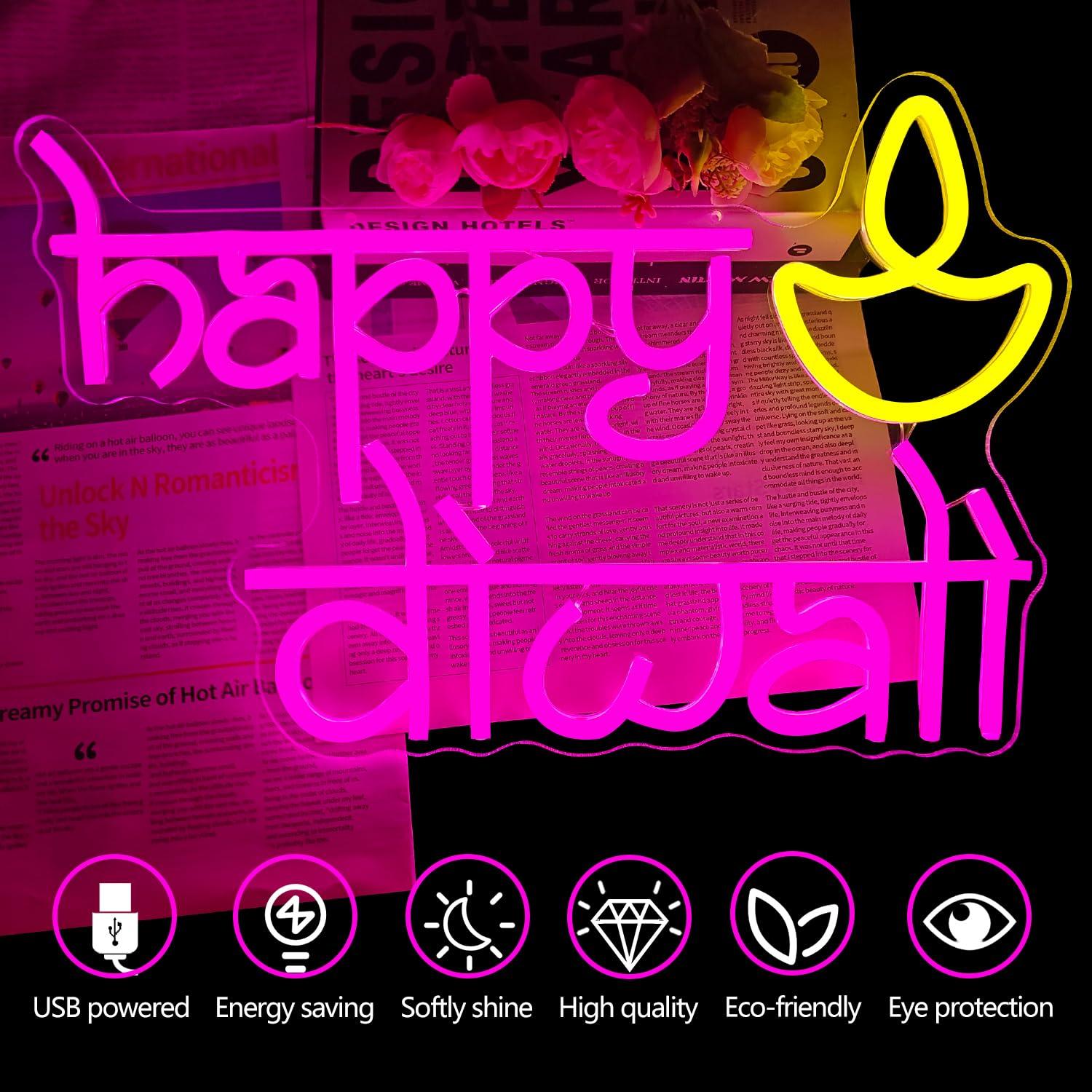 Happy Diwali Neon Sign USB Pow – обзор и цена Home Lighting And Decor