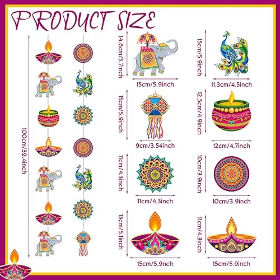 8 Pcs Happy Diwali Hanging Dec – обзор и цена Lighting Decoration For Diwali