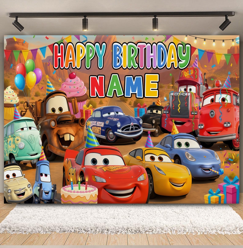Disney Pixar Cars Custom Backd – обзор и цена Lighting Mcqueen Birthday Decor
