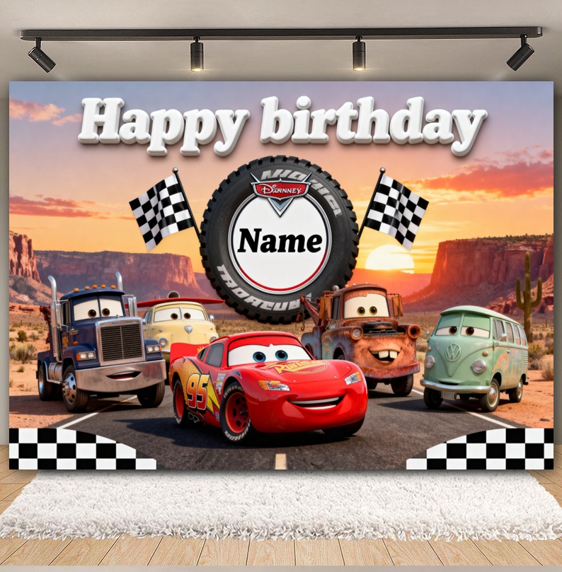 Disney Pixar Cars Custom Backd – обзор и цена Lighting Mcqueen Birthday Decor