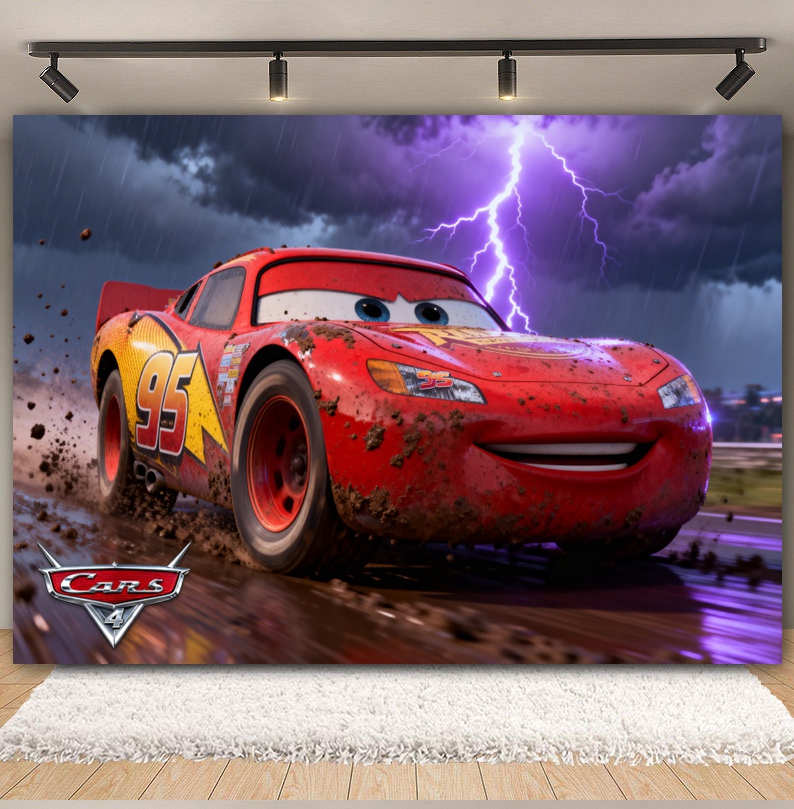 Disney Pixar Cars Custom Backd – обзор и цена Lighting Mcqueen Birthday Decor