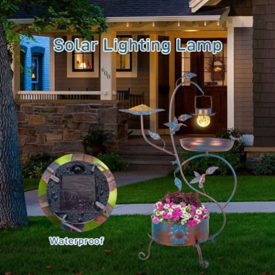 Outdoor metal bird bath with p – обзор и цена Lighting Decoration Outdoor