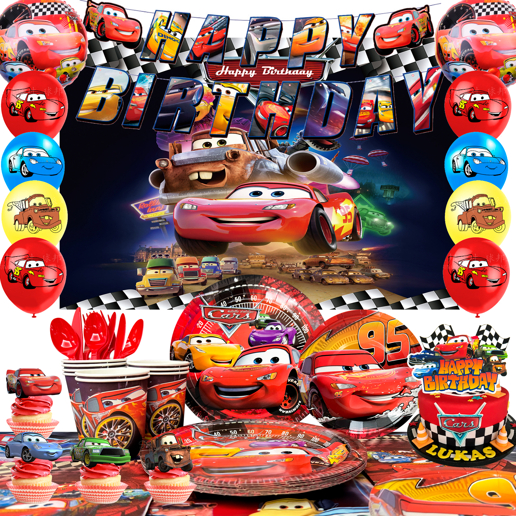 116 Pcs Cars Birthday Decorati – обзор и цена Lighting Mcqueen Birthday Decor