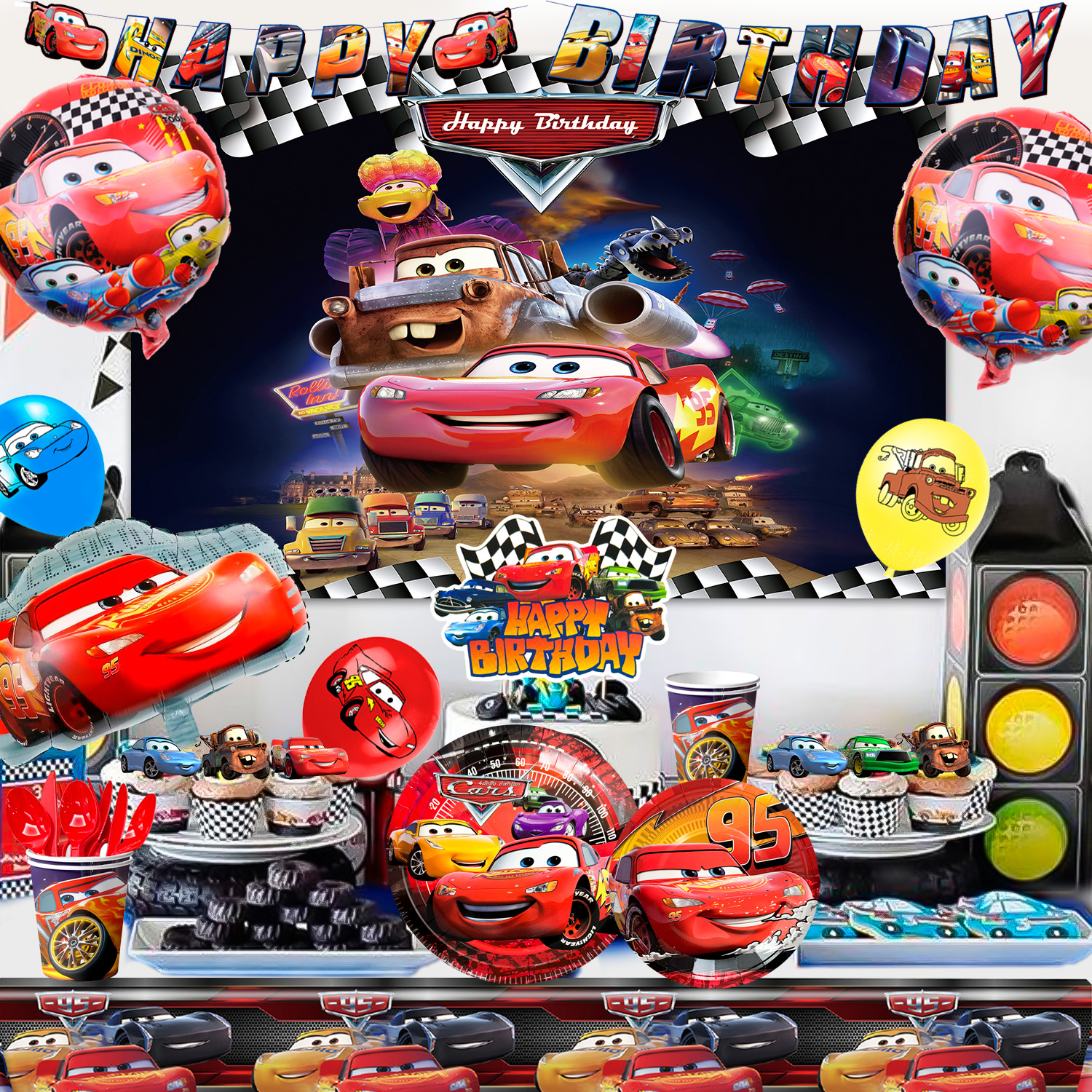 116 Pcs Cars Birthday Decorati – обзор и цена Lighting Mcqueen Birthday Decor