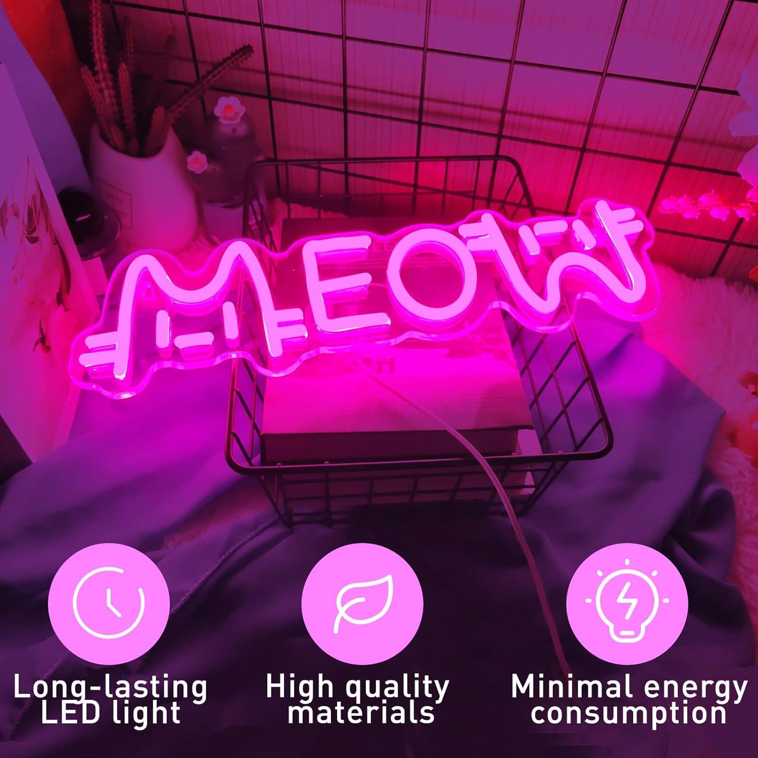 Meow Neon Sign Cat USB Powered – обзор и цена Home Lighting And Decor