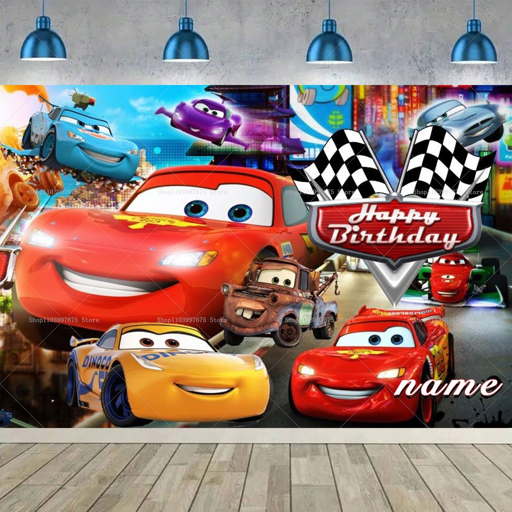 Lightning McQueen Backdrops Ch – обзор и цена Lighting Mcqueen Birthday Decor