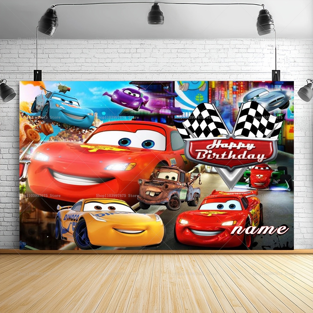 Lightning McQueen Backdrops Ch – обзор и цена Lighting Mcqueen Birthday Decor