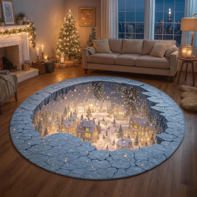 3D Christmas Village Rug Winte – обзор и цена Bathroom Lighting Decor Ideas