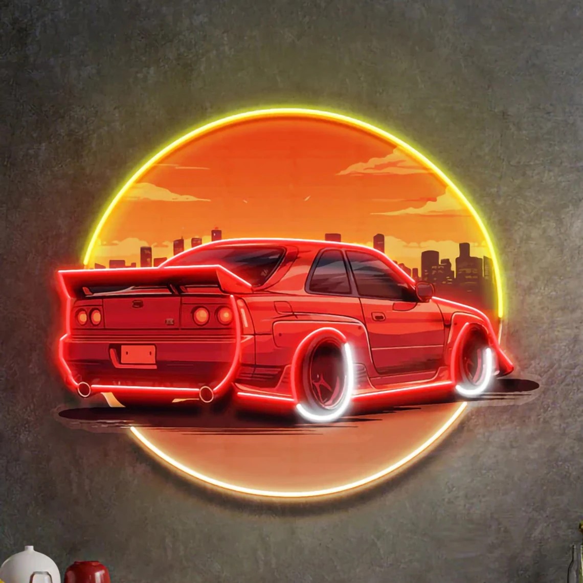 Stylish Sunset Car Neon Wall S – обзор и цена Bathroom Lighting Decor Ideas