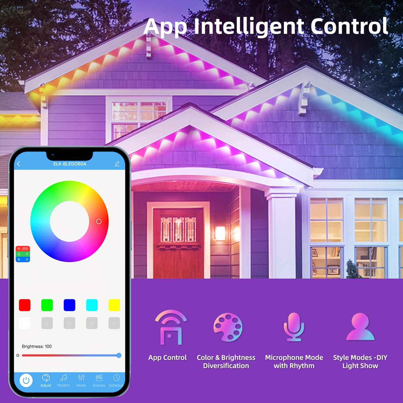 RGB+IC Smart Outdoor Eaves Lig – обзор и цена Lighting Decoration Outdoor