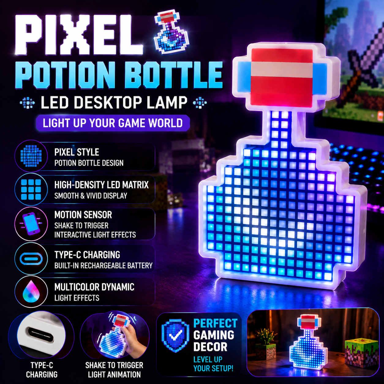 Pixel Potion Bottle Light Shak – обзор и цена Lighting Decor Inc